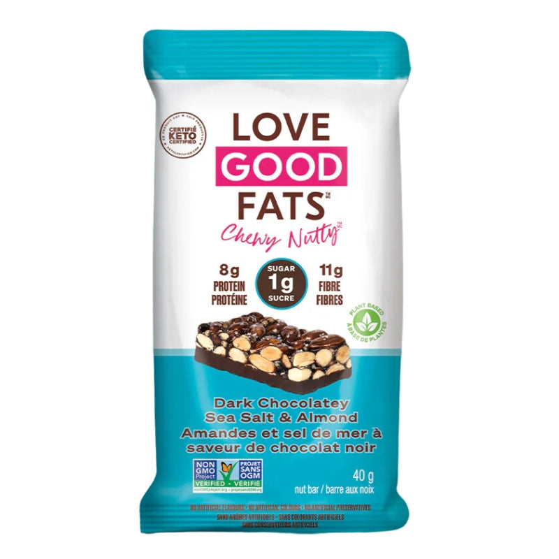 Love Good Fats - Barre amandes et sel de mer à saveur de chocolat noir