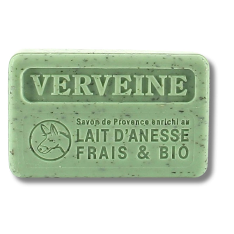 Au Savon De Marseille Savon Marseillaise au Lait d’Ânesse Bio – Verveine exfoliant Marseillaise Soap with Organic Donkey Milk – Exfoliating Verbena