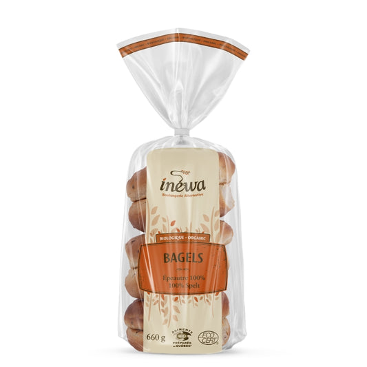 Inéwa Bagel d'épeautre Biologique Organic Bagels 100% spelt