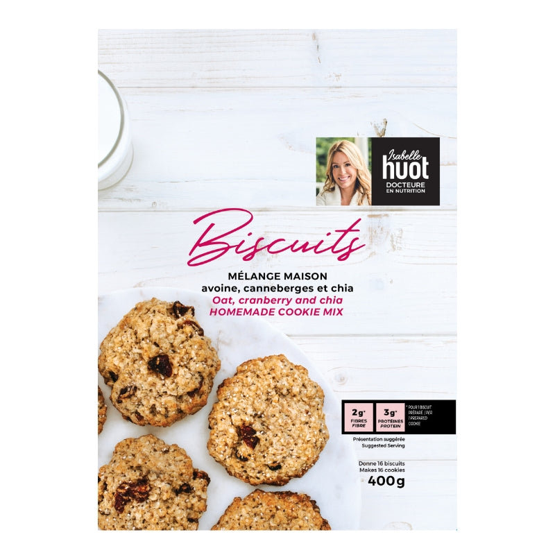 Isabelle Huot Mélange à biscuits - Avoine, canneberges et chia Homemade cookie mix - Oat, cranberry and chia