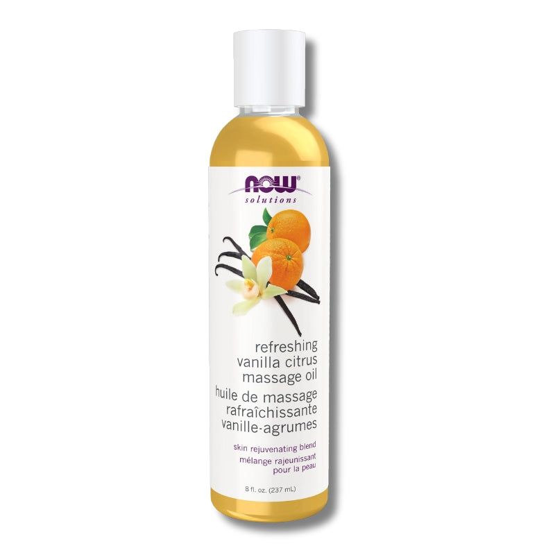 NOW Huile de massage rafraîchissante - Vanille-Argumes Refreshing massage oil - Vanilla-Citrus