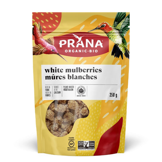 Prana Mûres Blanches Biologiques Séchées Dried White Mulberries Organic