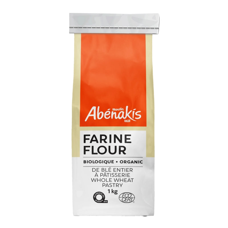 Abénakis Gourmet Farine entière de blé à pâtisserie biologique 1k