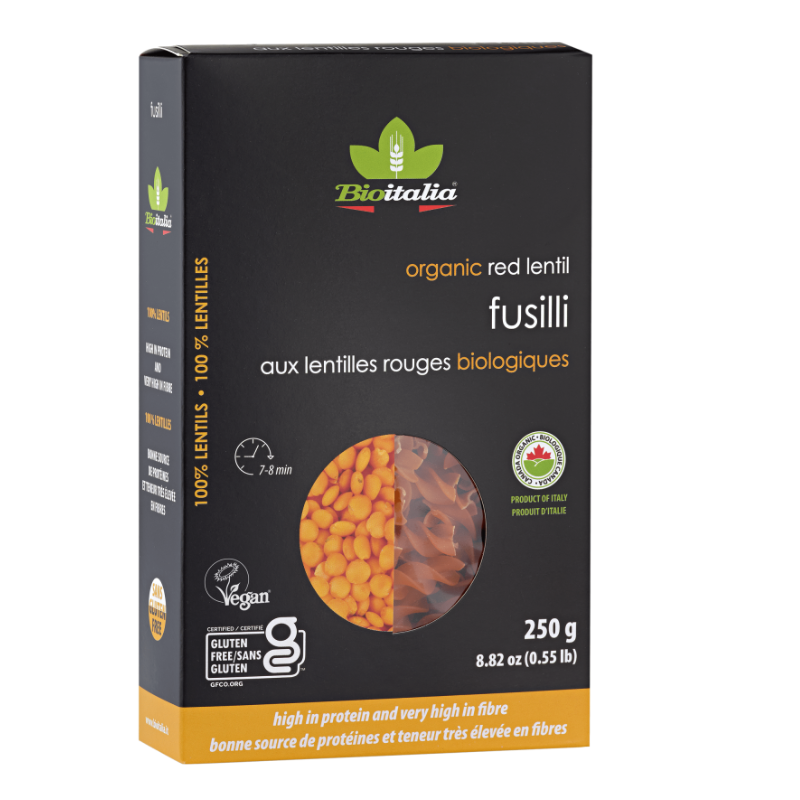 bioitalia Pâtes aux Lentilles Rouges Biologiques - Fusilli