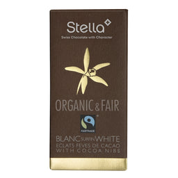 Chocolat Stella - Chocolat blanc - Éclats de fèves de cacao - Bio - 100 g