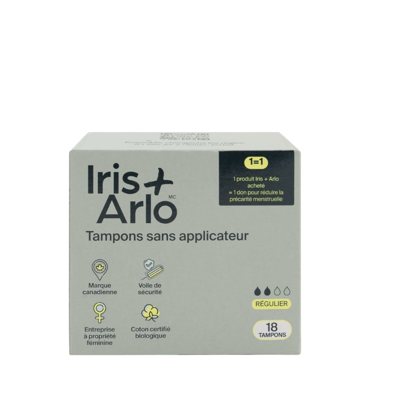 Iris+Arlo Tampons sans applicateur biologique - Régulier