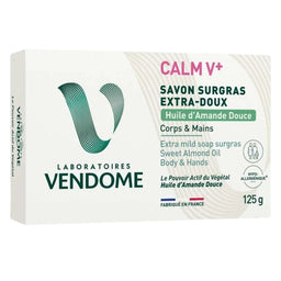 Laboratoires Vendôme - Calm V+ - Savon surgras corps/mains - Huile amande douce - 125 g