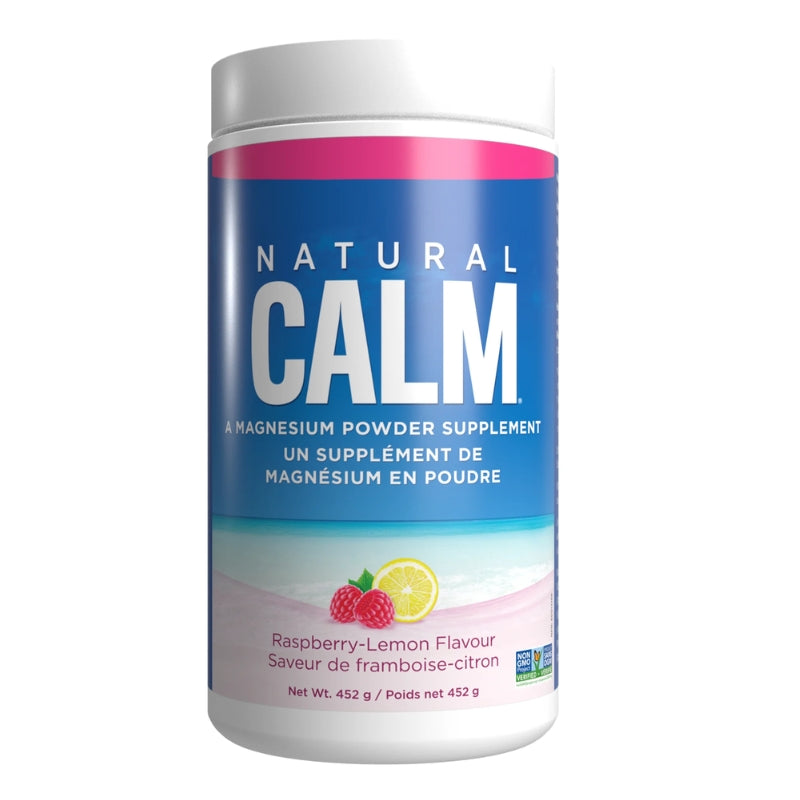 Natural Calm citrate magnésium poudre ionique saveur framboise citron