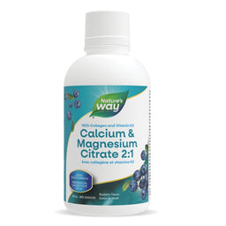 nature's way CAL/MAG Citrate 2:1 avec Collagène et K2 Bleuet