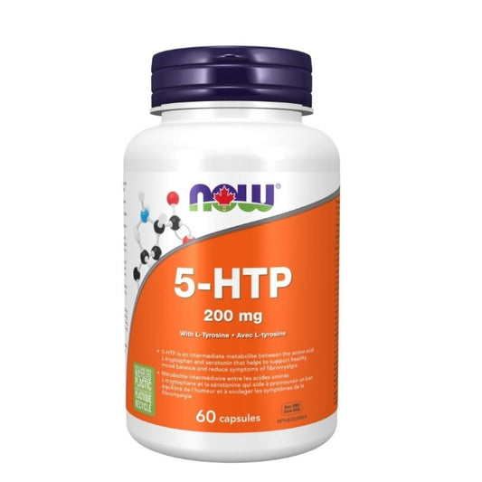now 5-htp 200mg avec l-tyrosine fibromyalgie 60 capsules