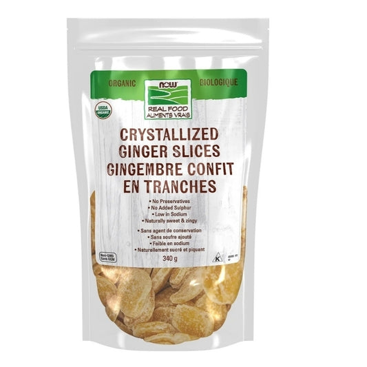 now aliments vrais biologique gingembre confit en tranches sans ogm 340 g