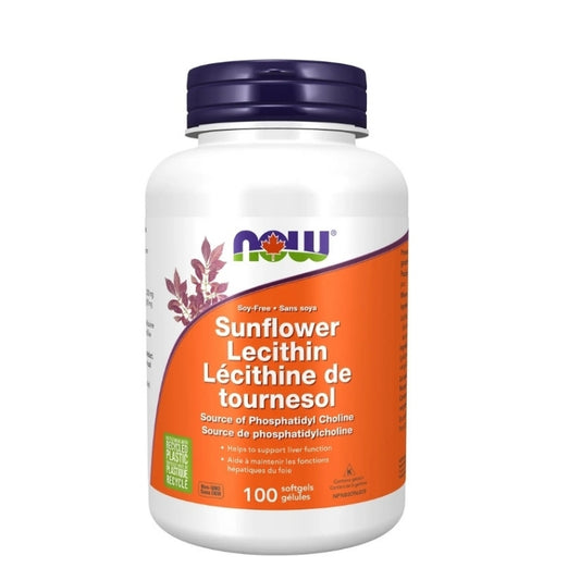 now lécithine de tournesol source de choline sans soya 100 gélules sans ogm
