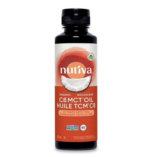 Nutiva - Huile TCM C8 - Carburant céto ultime  - 355 ml