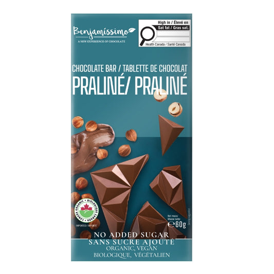 Benjamissimo Tablette de chocolat - Praliné sans sucre ajouté
