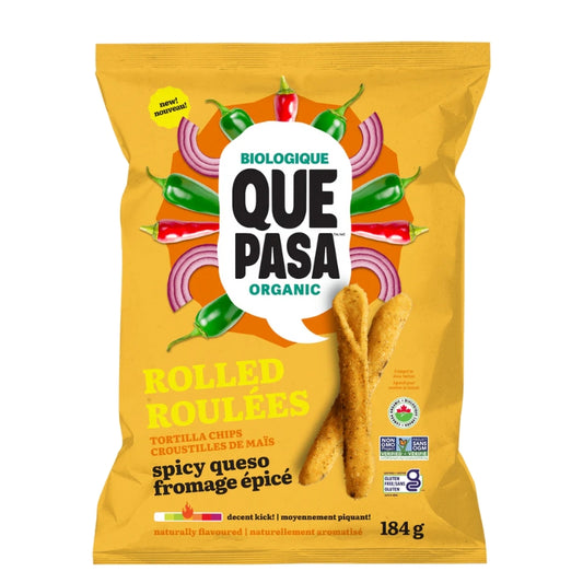 que pasa chips de tortilla roulees-fromage epice 184g