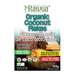 Rawua - Flocons de noix de coco bio - Rôtis - 250 g
