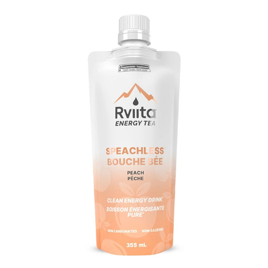 Rviita Energy Tea - Boisson énergétique - Bouche bée à la pêche - 355 ml