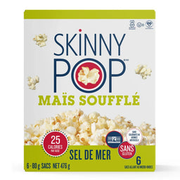 Skinny Pop - Mais soufflé en boîte pour micro-ondes au sel de mer - 474 g