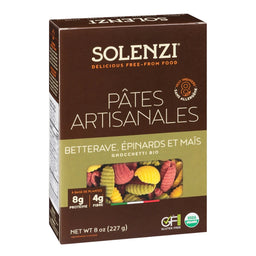Solenzi - Pâtes artisanale de betterave, épinards, maïs - Gnocchetti bio - 227 g