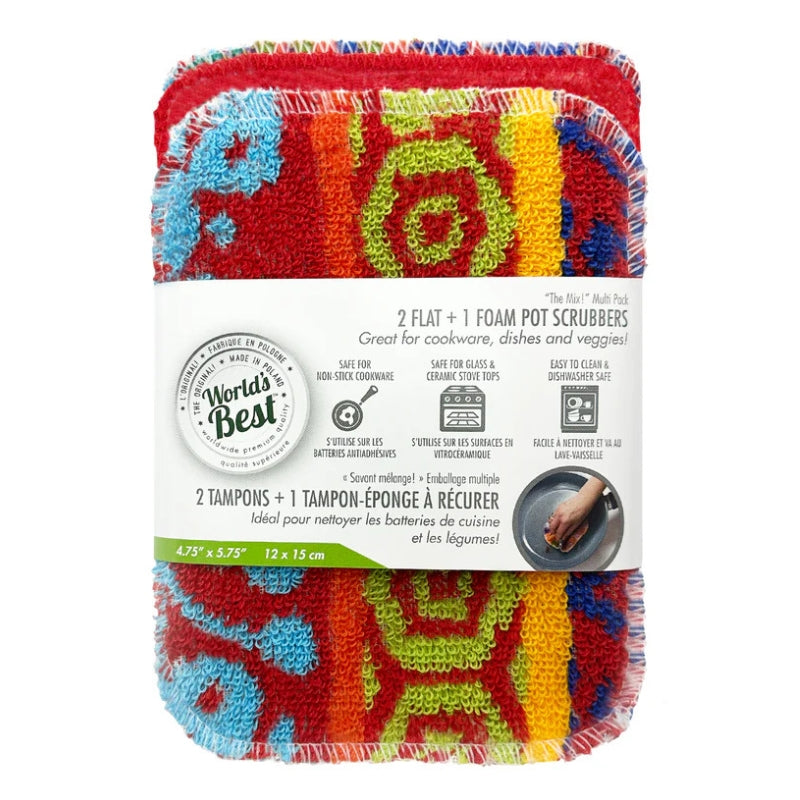 Universal stone - Tampons à récurer - 2 flat + 1 tampon-éponge - 3un