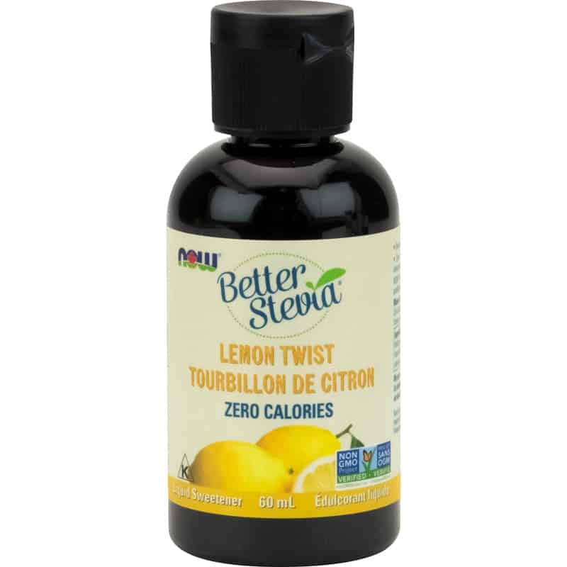 now betterstevia tourbillon de citron zéro calorie sans ogm édulcorant liquide 60 ml