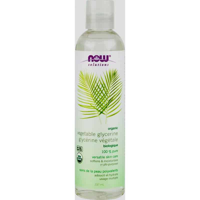 now glycérine végétale biologique 100% pure soins de la peau polyvalents usage multiple 237 ml