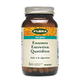 Flora Enzymes entretien quotidien Aide à la digestion 60 capsules