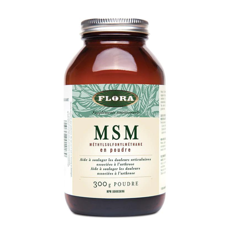 Flora MSM Méthylesulfonyleméthane Aide a soulager les douleurs articulaires associés à l'arthrose. 300 g poudre 