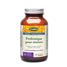 Flora Probiotique pour séniors Contribue à une flore intestinale naturelle en bonne santé sans gluten 30 capsules 