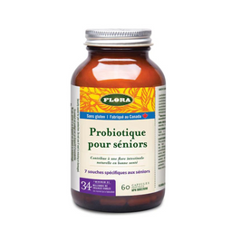 Flora Probiotique pour séniors Contribue à une flore intestinale naturelle en bonne santé sans gluten 60 capsules 