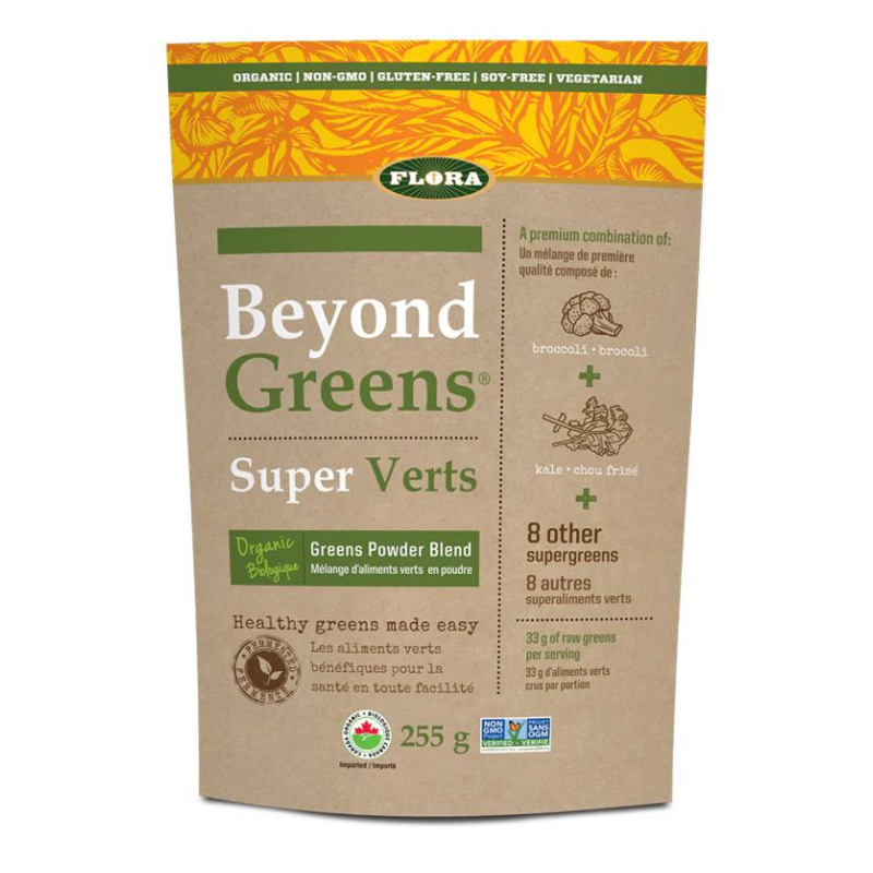 Flora Super verts biologique Mélange d'aliments verts en poudre sans ogm sans soya végétarien 255 g 