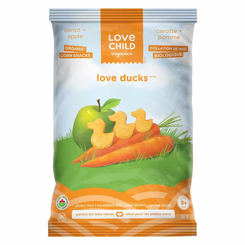 Collation de Maïs Bio Love Ducks Carotte et Pomme