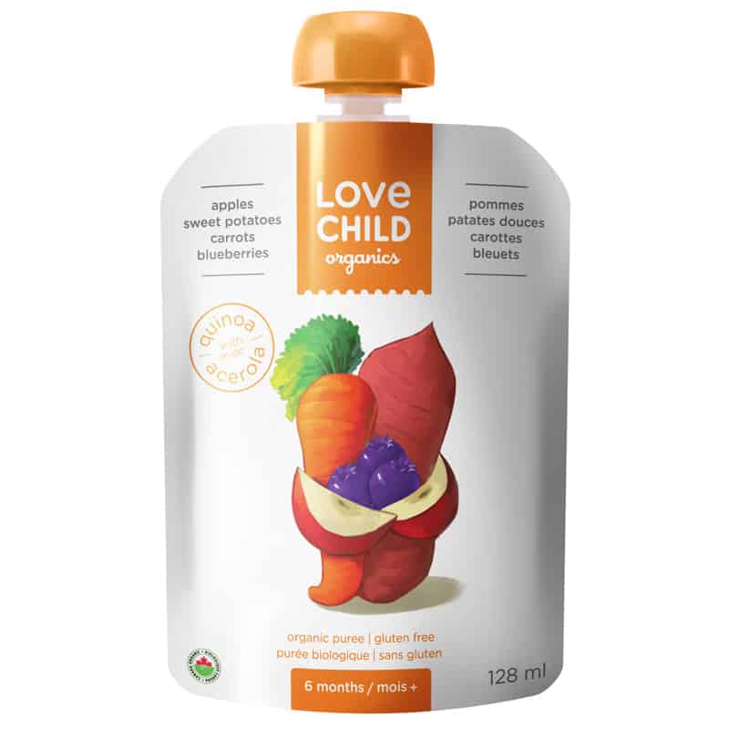 Puree - Apples sweet potatoes carrots blueberries Organic