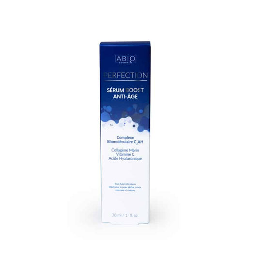 Abio perfection sérum boost anti-âge complexe biomoléculaire C2AH collegene marin vitamine C acide hyaluronique tous types de peau 30ml 