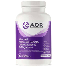 AOR Complexe avancé de magnésium 200 mg quatres sources principales de magnésium biodisponible végétalien sans ogm sans gluten 90 végécapsules