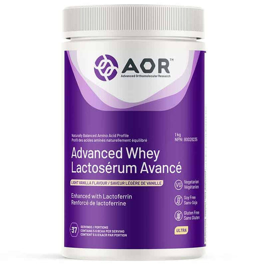 AOR Lactosérum avancé  renforcé de lactoferrine végétarien sans soja sans gluten saveur légère de vanille 