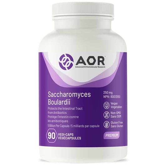 AOR saccharomyces boulardii 250 mg protège l'intestin contre les antibiotiques 5 milliards  végétalien sans ogm sans gluten 90 végécapsules