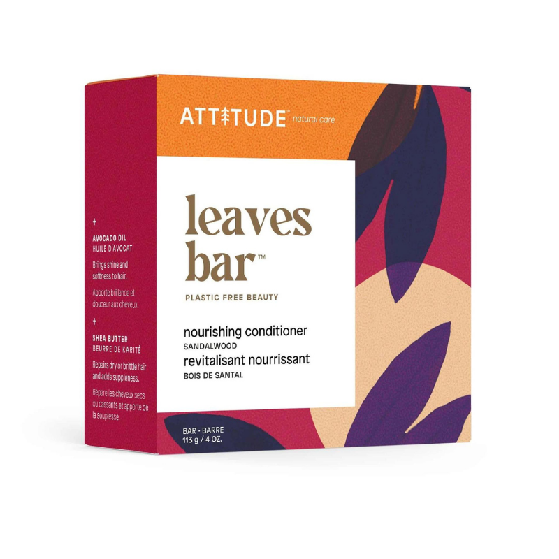 Attitude Leaves Bar Revitalisant Nourrissant Bois De Santal  Biodégradable Végan Fait au Québec