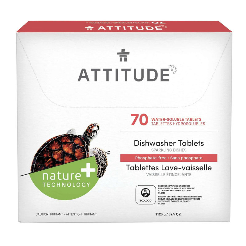Attitude NATURE+ Tablettes Lave-Vaisselle Écolo Sans cruauté