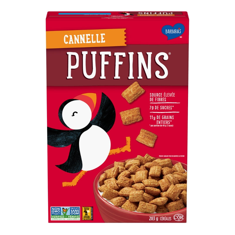 Barbara's Céréales Puffins Cannelle Végan Sans OGM Grains entiers