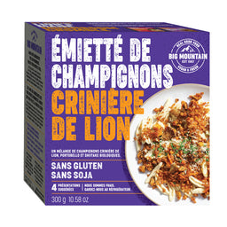 big mountain émietté champignons crinière de lion manes végé végétalien végane protéines sans gluten sans soja
