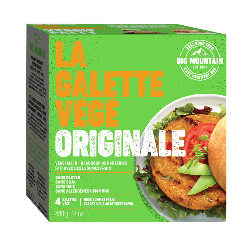 big mountain la galette végé végétalien végane protéines sans gluten sans soja sans noix sans allergènes