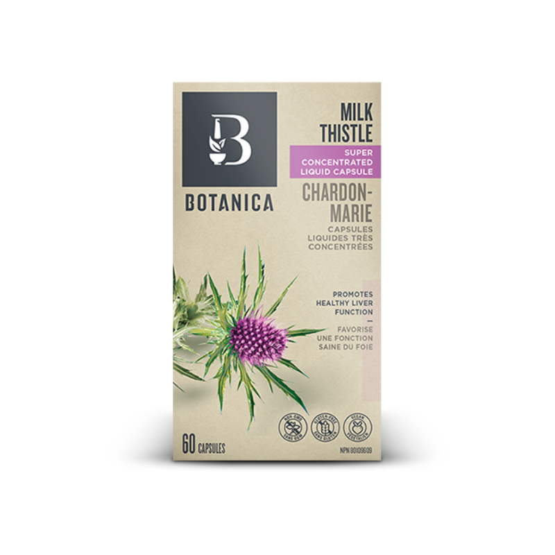 Botanica Chardon-Marie capsules liquides très concentrées Favorise une fonction saine du foie 60 capsules 