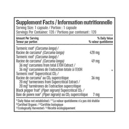 Botanica Curcuma capsules liquide Aide à réduire l'inflammation 120 capsules 