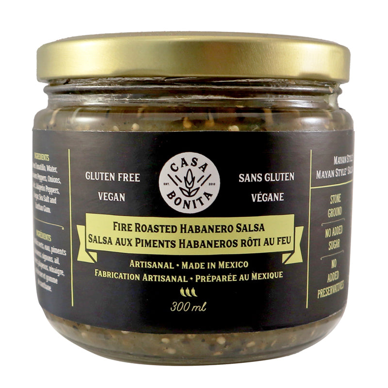 Casa Bonita Salsa Aux Piments Habaneros Roti Au Feu Végane Sans gluten Artisanale Préparée au Mexique