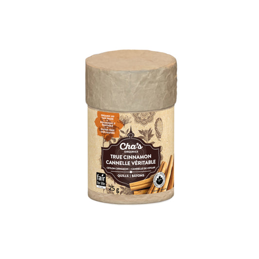 Cha's organics cannelle véritable bâtons sans gluten biologique 25 g