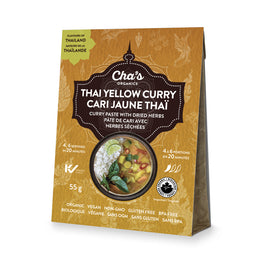 Cha's organics cari jaune thaï pâte cari herbes séchées biologique végane sans ogm sans gluten sans bpa 55 g