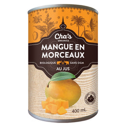 Cha's organics mangue morceaux jus biologique sans ogm 400 ml