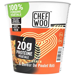 Chef Woo Ramen Saveur Poulet Rôti Végane Biologique Sans GMS