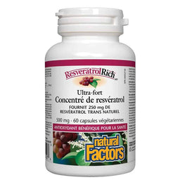 Natural factors concentré resvératrol ultra fort 500 mg